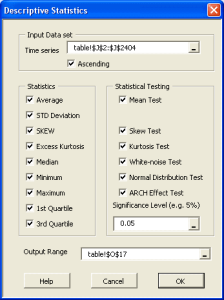 summary statistics wizard