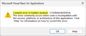 Compile error in hidden module.