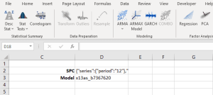 Utilice el asistente X13 para construir el modelo X13. El resultado será la especificación de su modelo en texto JSON.